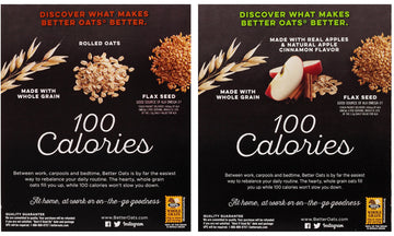 Better Oats Oat Fit Bundle: (1) Cinnamon Roll 9.8oz, (1) Apples & Cinnamon 9.8oz (2 Boxes Total)