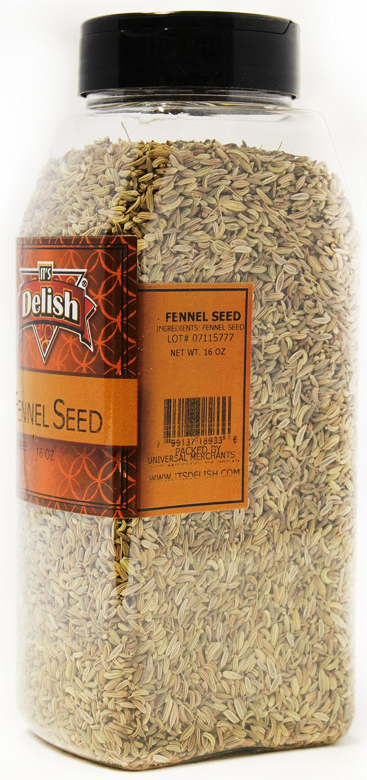Whole Fennel Seeds All Natural By Its Delish, (15 Oz. Large Jar)