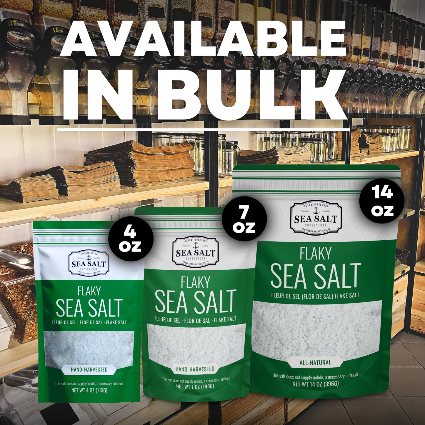 Garnishing Hand Harvested Sea Salt Grains, Baja Fleur de Sel Grain Salt, for Baking and Cooking and Fishing, 4 oz Bag