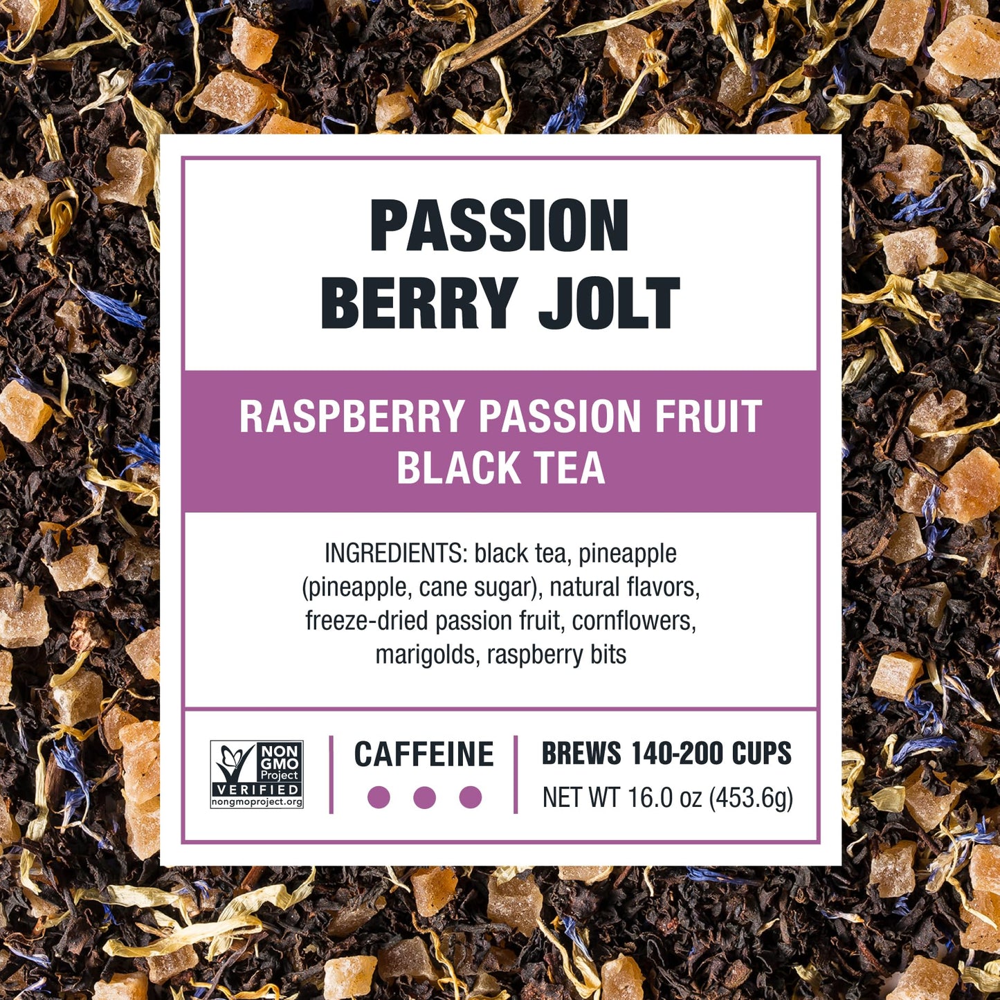Tiesta Tea Passion Berry Jolt Loose Leaf Black Tea, 16oz Resealable Pouch, Makes Up to 200 Cups