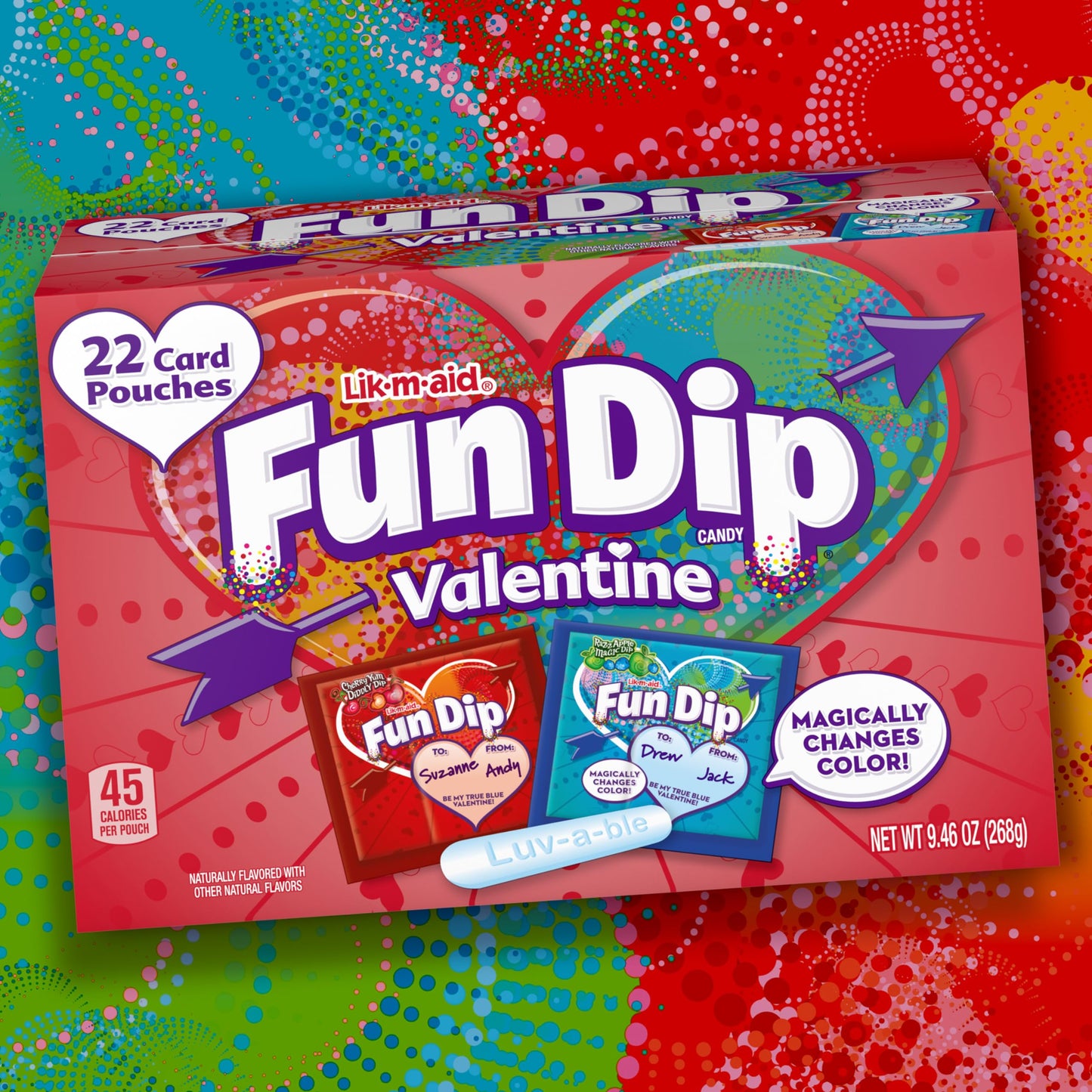 Fun Dip Valentines Day Candy, Friendship Exchange, 22 Count Box