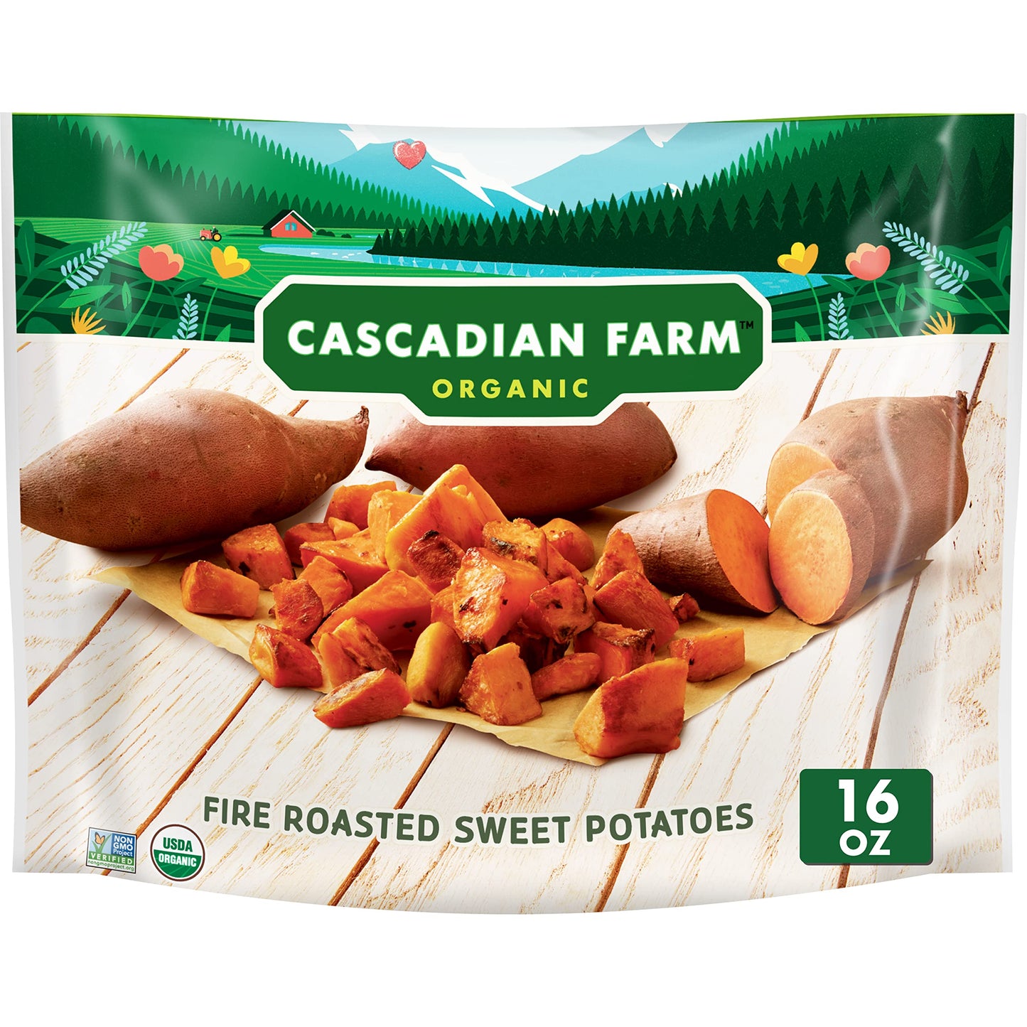 Cascadian Farm Organic Fire Roasted Sweet Potatoes, Frozen Vegetables, Non-GMO, 16 oz Bag