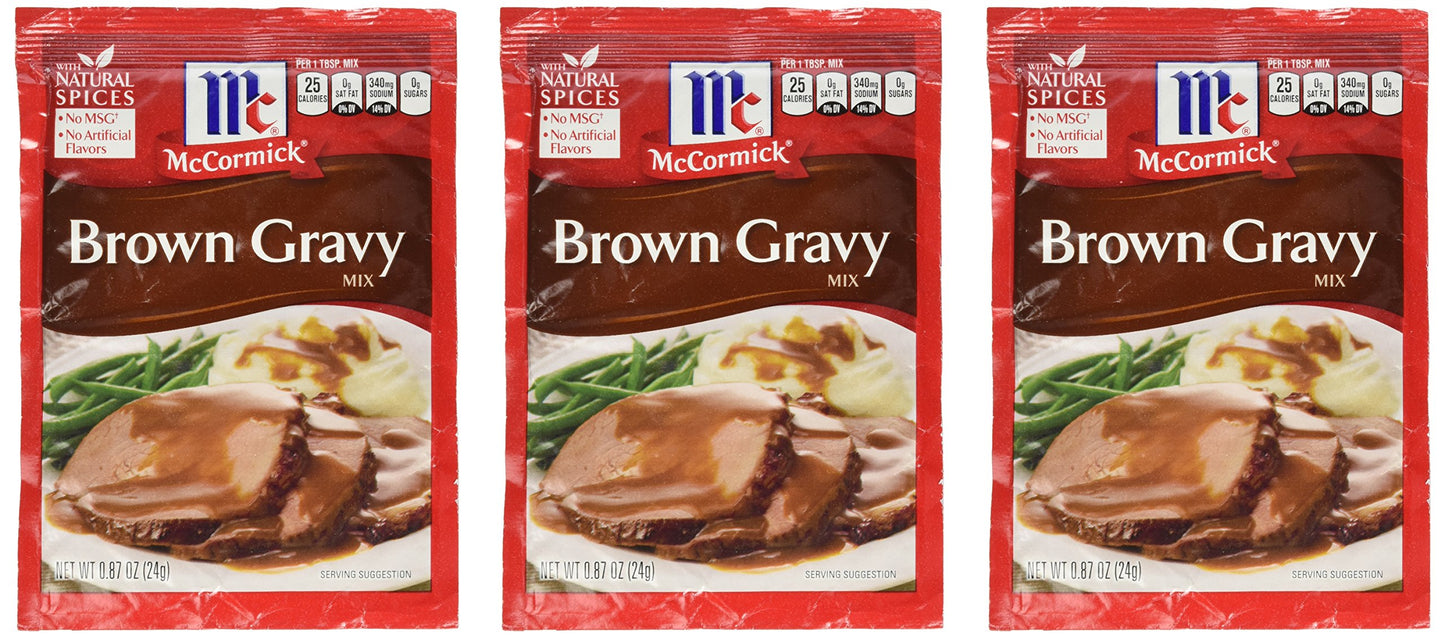Mccormick Brown Gravy Mix, 0.87 Ounce (Pack Of 3)