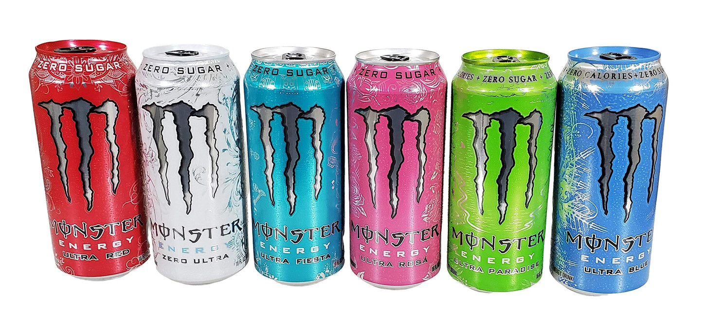 Monster Energy Ultra Zero Sugar Energy Drinks Variety Pack, 6 Cans, 16 Fl Oz Each