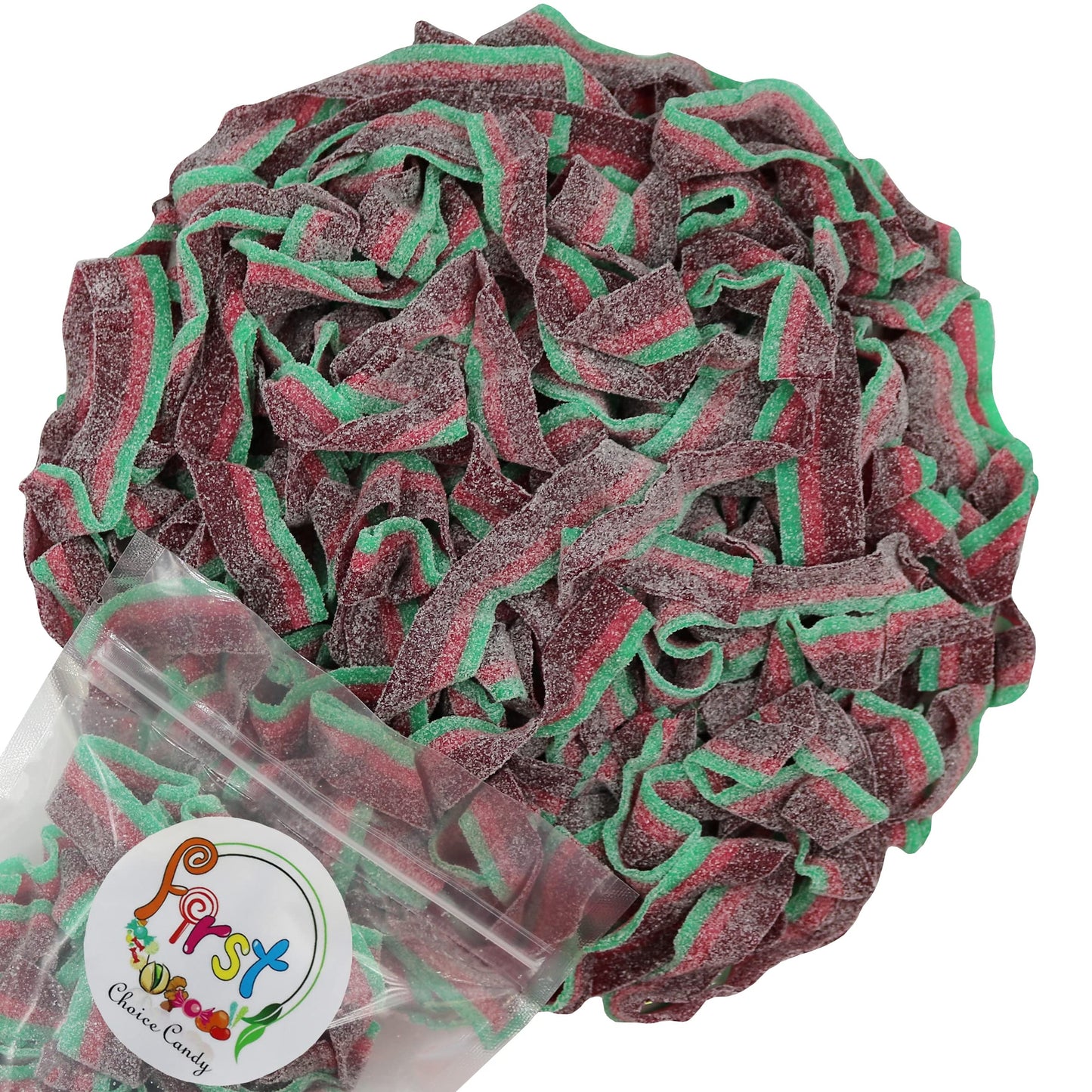 Variety Color Sour Gummy Belts (Watermelon Belts, 1 LB)