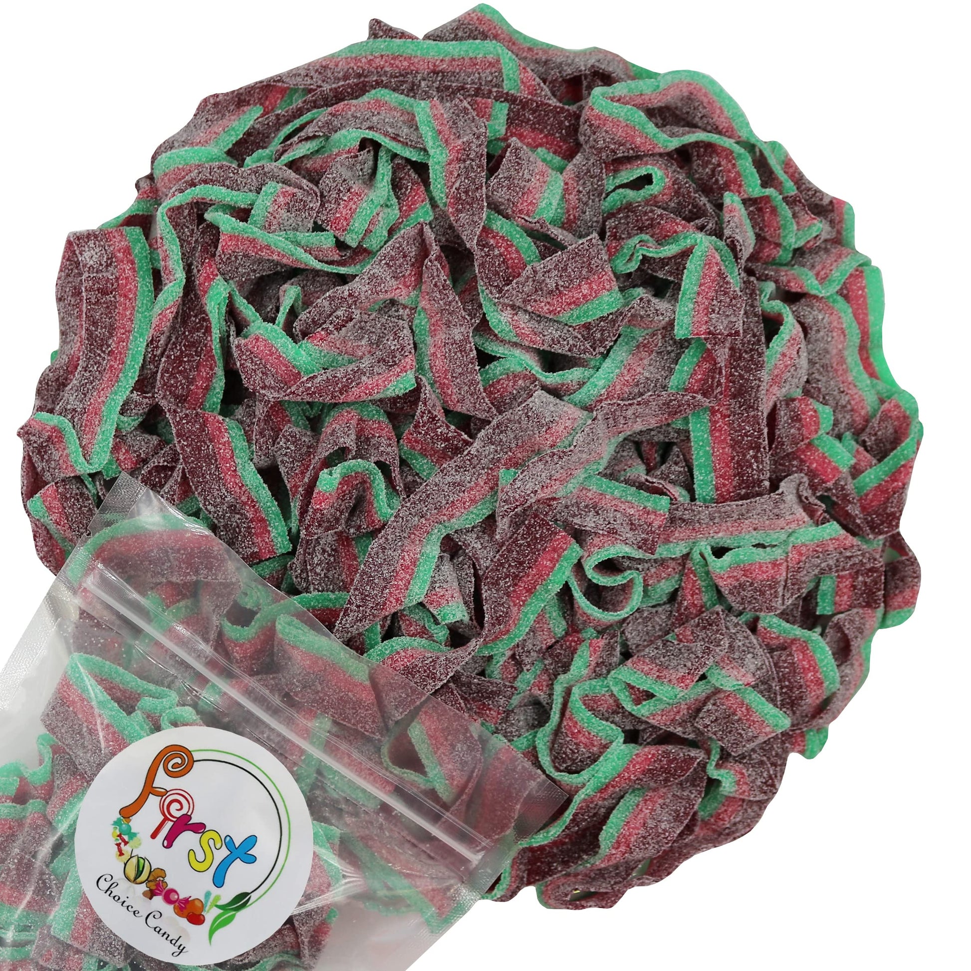 Variety Color Sour Gummy Belts (Watermelon Belts, 1 LB)