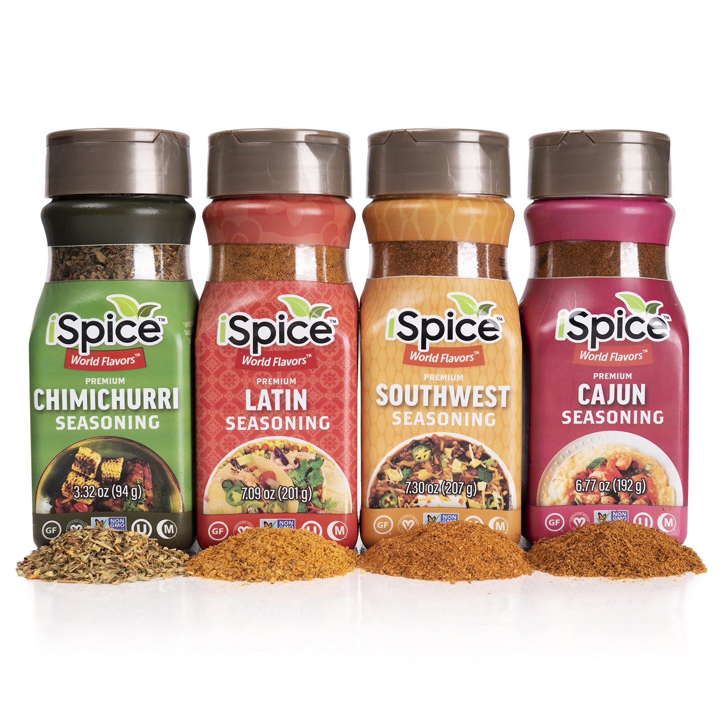 iSpice Southern Excitement Spices Set - Pack of 4 (Cajun, Chimichurri, Southwest, Latin) - 6.12 Ounce