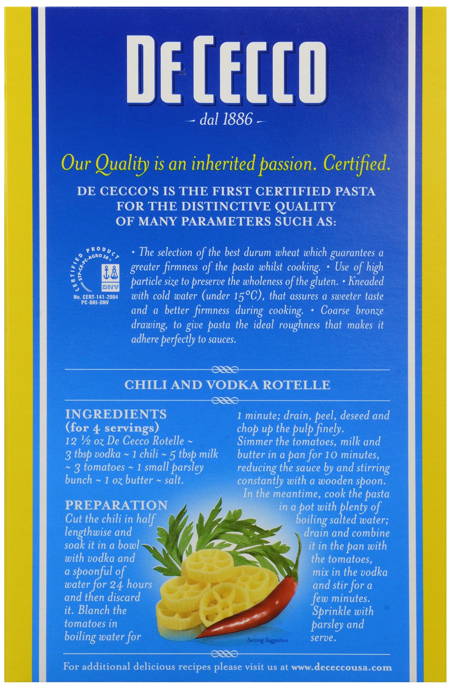 De Cecco Pasta Rotelle No.54, 16 oz - Traditional Italian Pasta for Delicious Meals