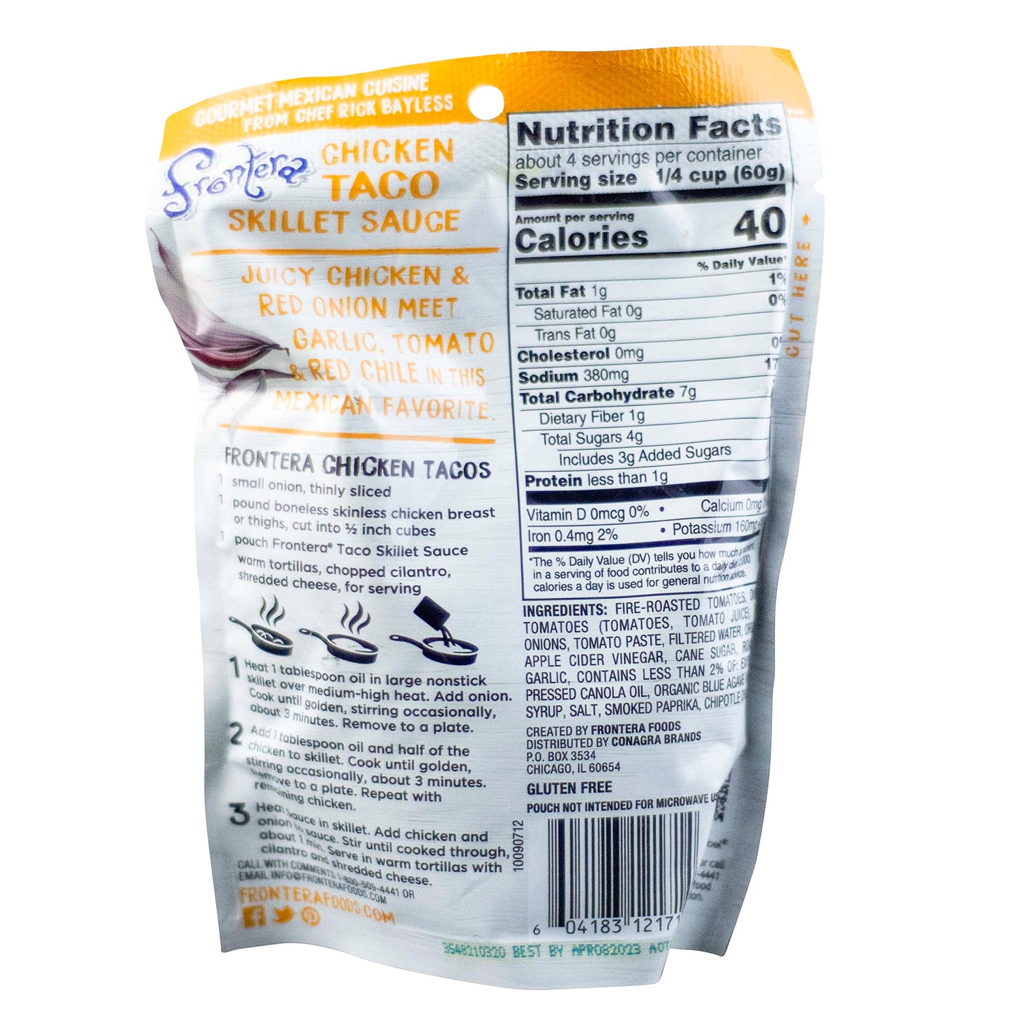Frontera Pouch, Taco Chicken Skillet, 8-Ounce (Pack of 6)