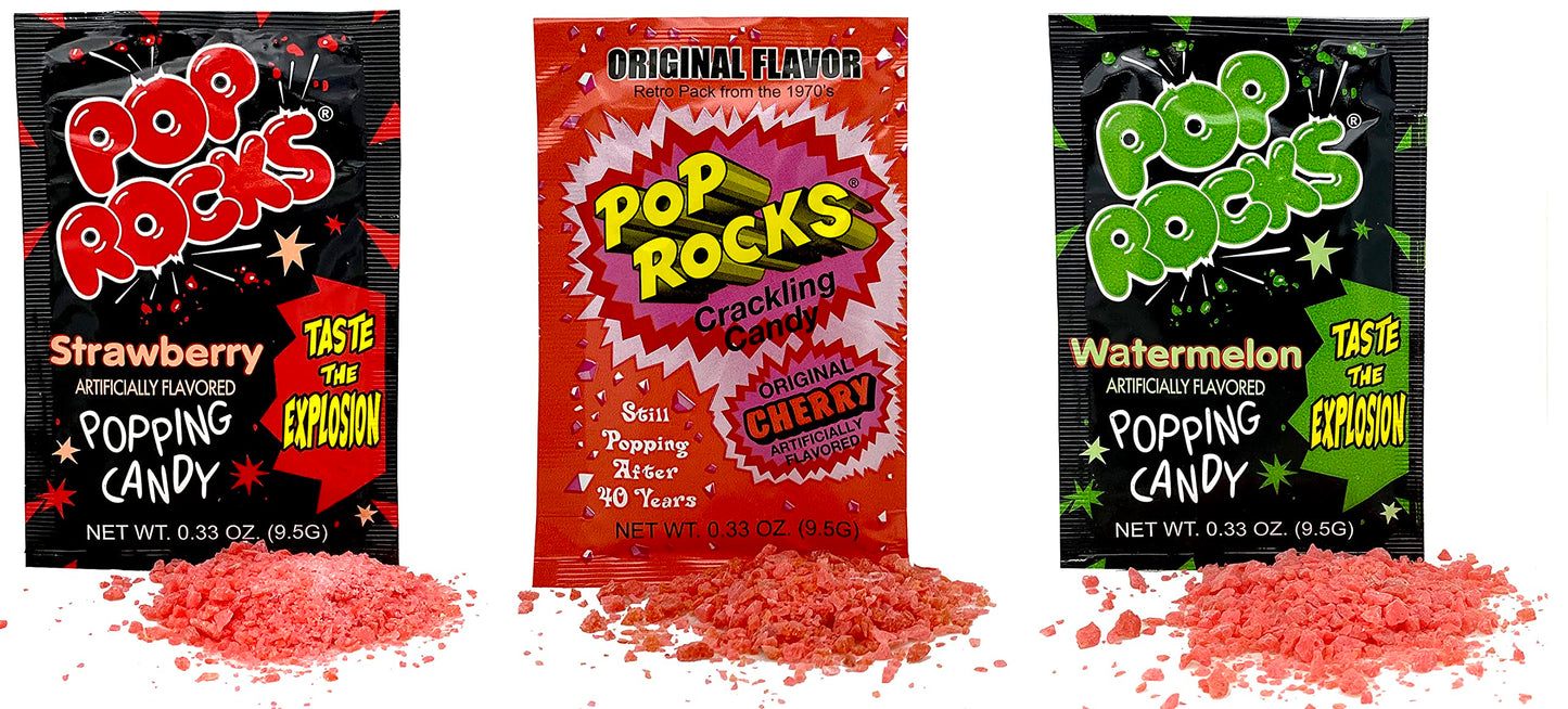 Pop Rocks Candy Variety Pack Popping Candy - Pop Rocks Bulk Candy, Nine Different Flavors Bulk Popping Candy (36 Count)
