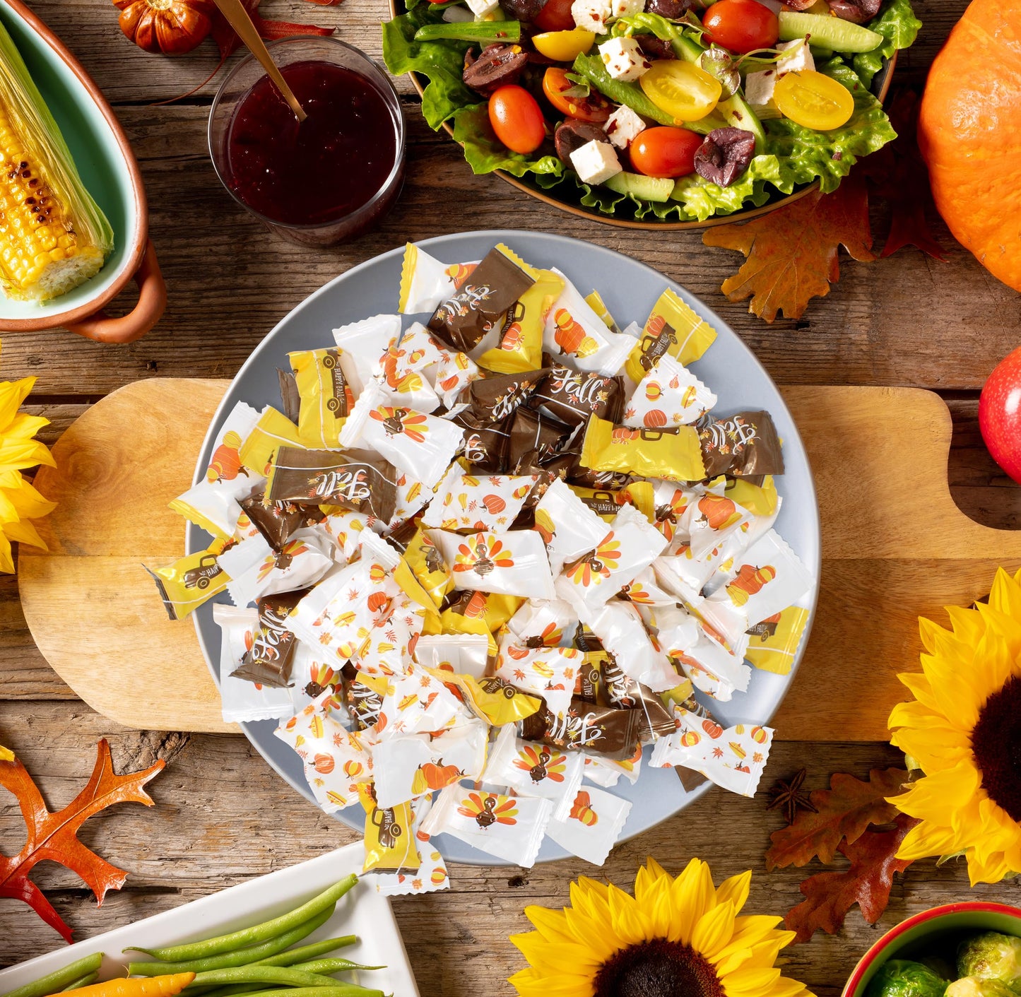 Thanksgiving Fall Butter Mint Candies 100 Count Individually Wrapped 13oz Bag Autumn Treats Happy Harvest Pumpkins Turkey Truck