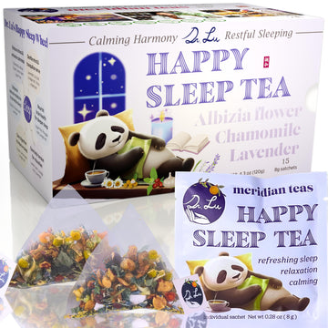 Dr. Lu'S Happy Sleep Tea | 100% Natural Melatonin Sleepytime Tea For Deep Sleep | Bedtime Tea With 11 Relaxing Herbs | Chamomile