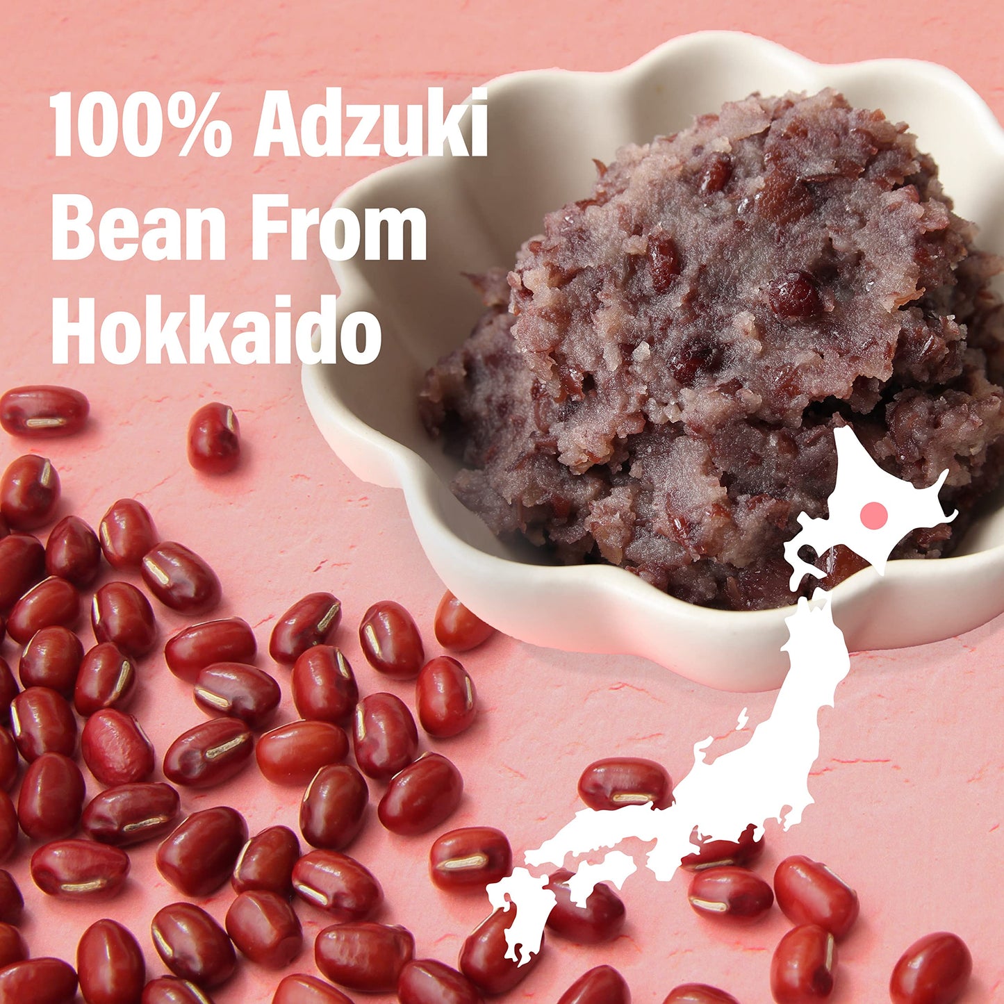 Japanese Mochi Candy Individually Wrapped, Adzuki Red Bean Flavor, Plant-Based Kanten Agar Sweets 300G?Yamasan?