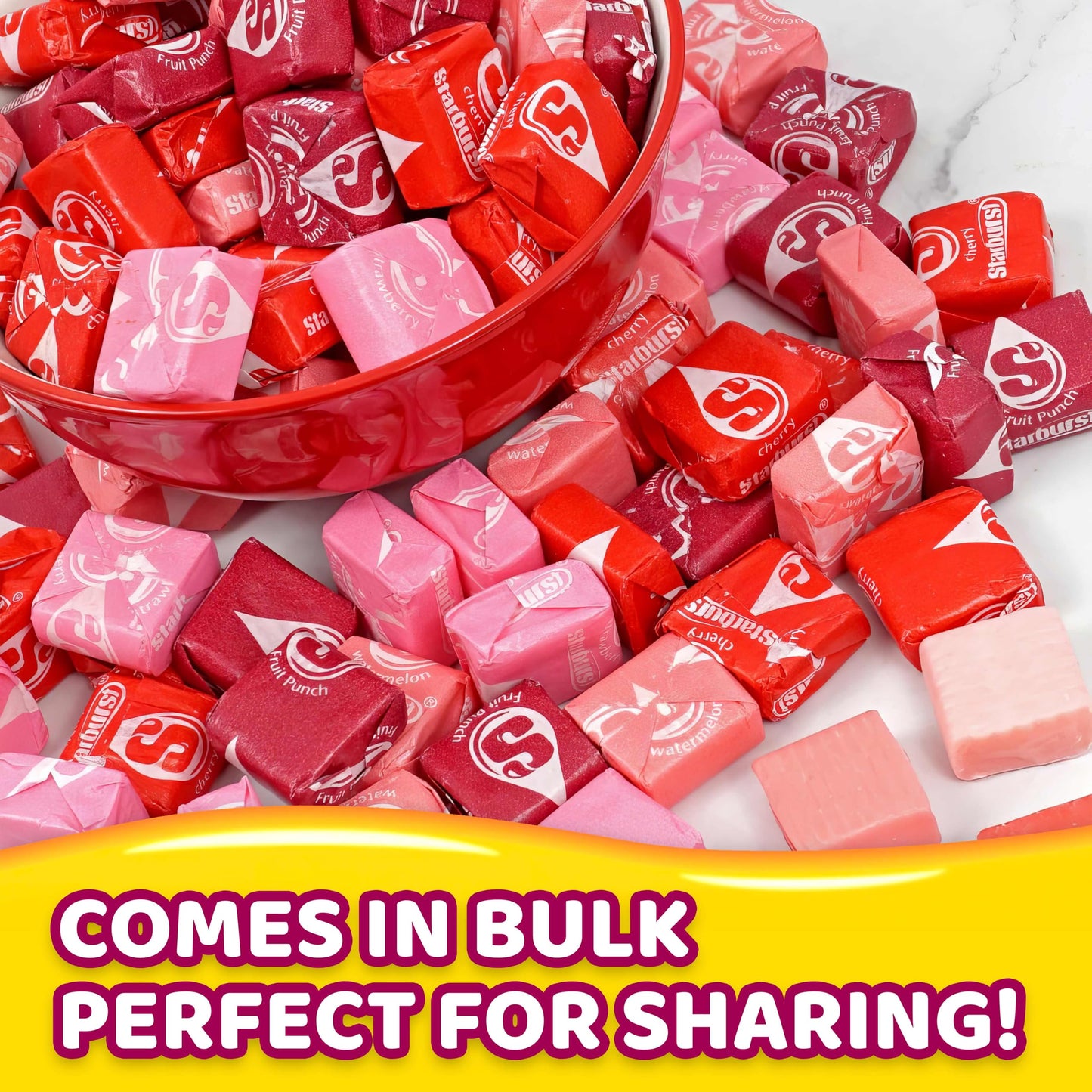 Strburst Favereds Fruit Chews 1 Pounds Of Approx 90 Individually Wrapped Chewy Candy Pieces - Bulk Candy Fruit Snacks Strawberry