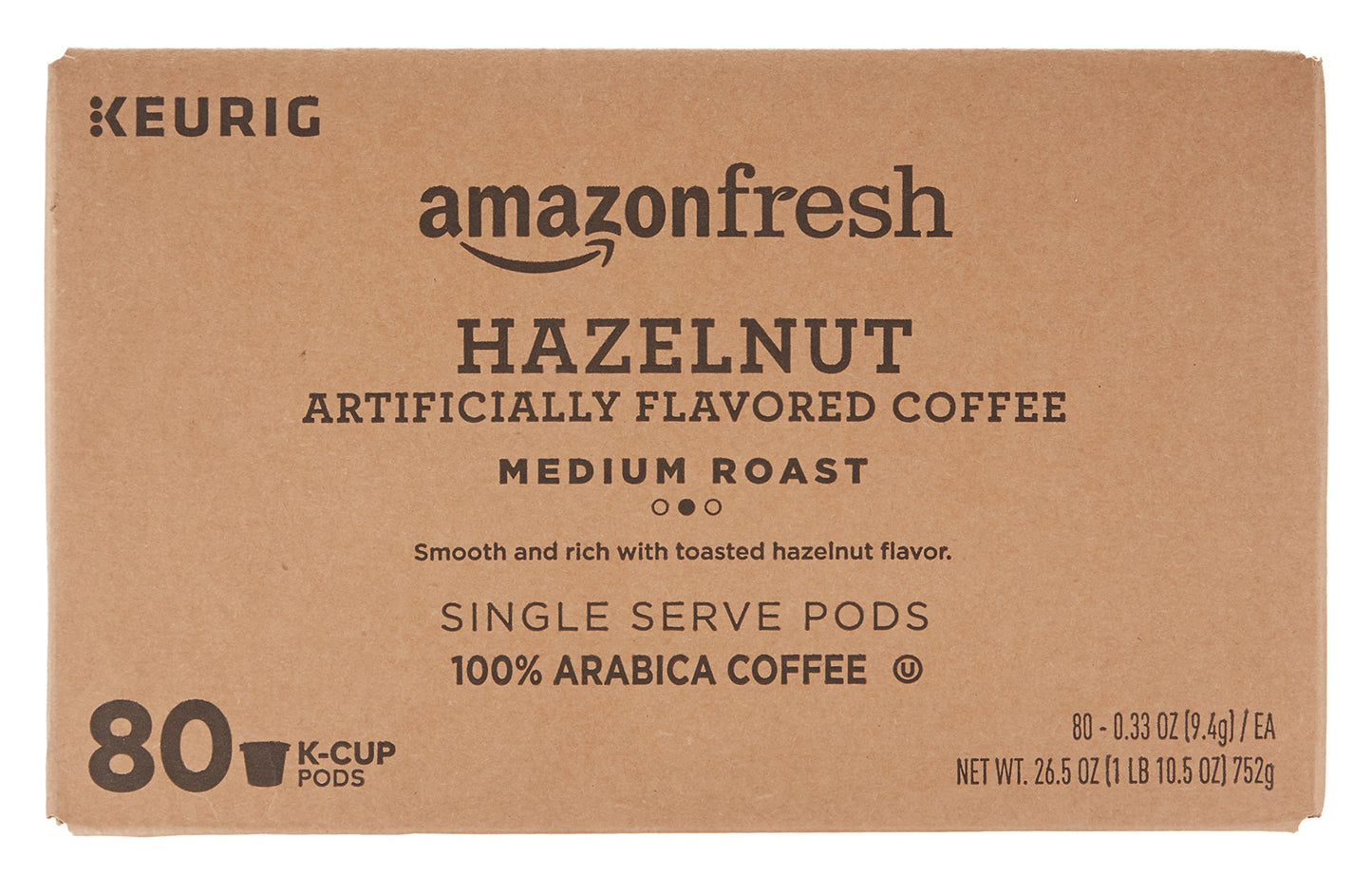 large online retailerFresh K-Cups, Hazelnut Flavored Medium Roast, 80 Count, Compatible with Keurig Brewer