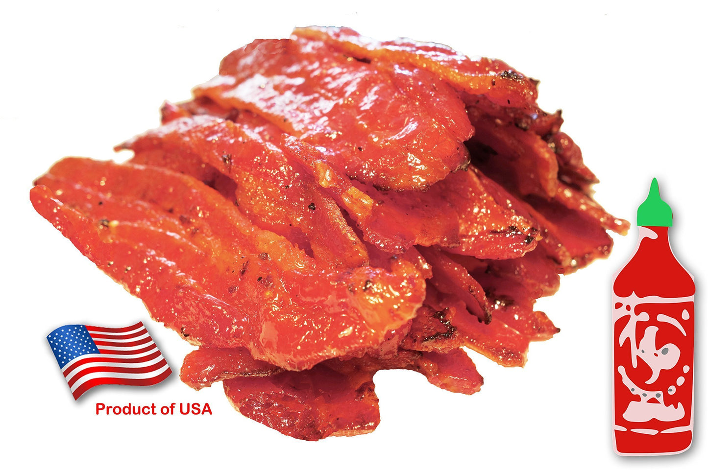 Vp#6 Bacon Jerky 12Oz (Original Flavor Bacon 4Oz, Spicy Flavor Bacon 4Oz, Sriracha Flavor Bacon 4Oz) *Fire-Grilled To Your Order
