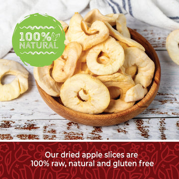 Dried Apples 1lb, Apple Slices. Chewy Soft Dried Apples No Sugar Added, Dried Apples Bulk and Dried Apple Slices. Gluten Free Sn