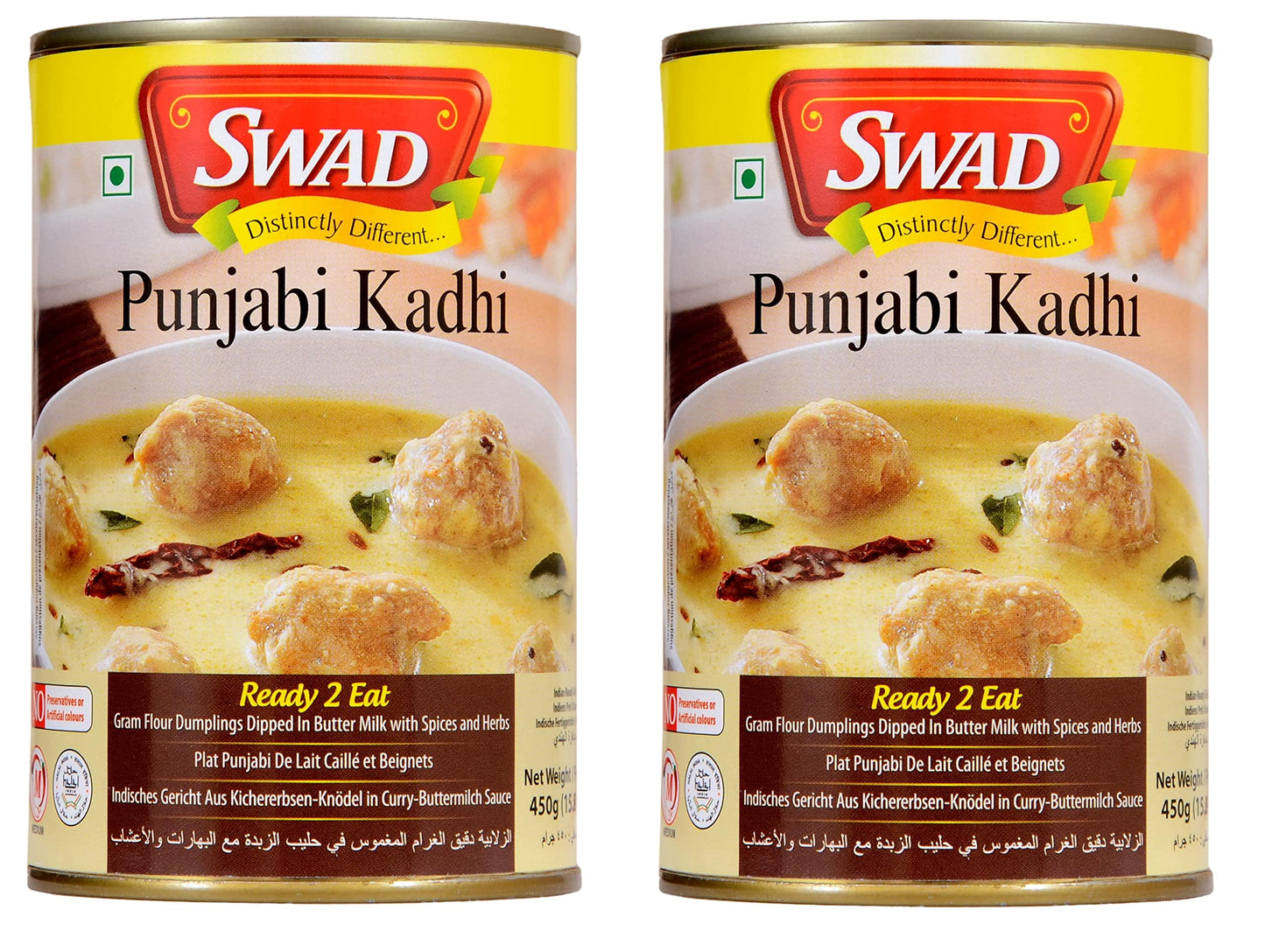 Swad Ready To Eat Punjabi Kadhi Instant Mix Vegetarian Heat & Eat With No Added Preservative - 450 Grams (Pack Of 2)