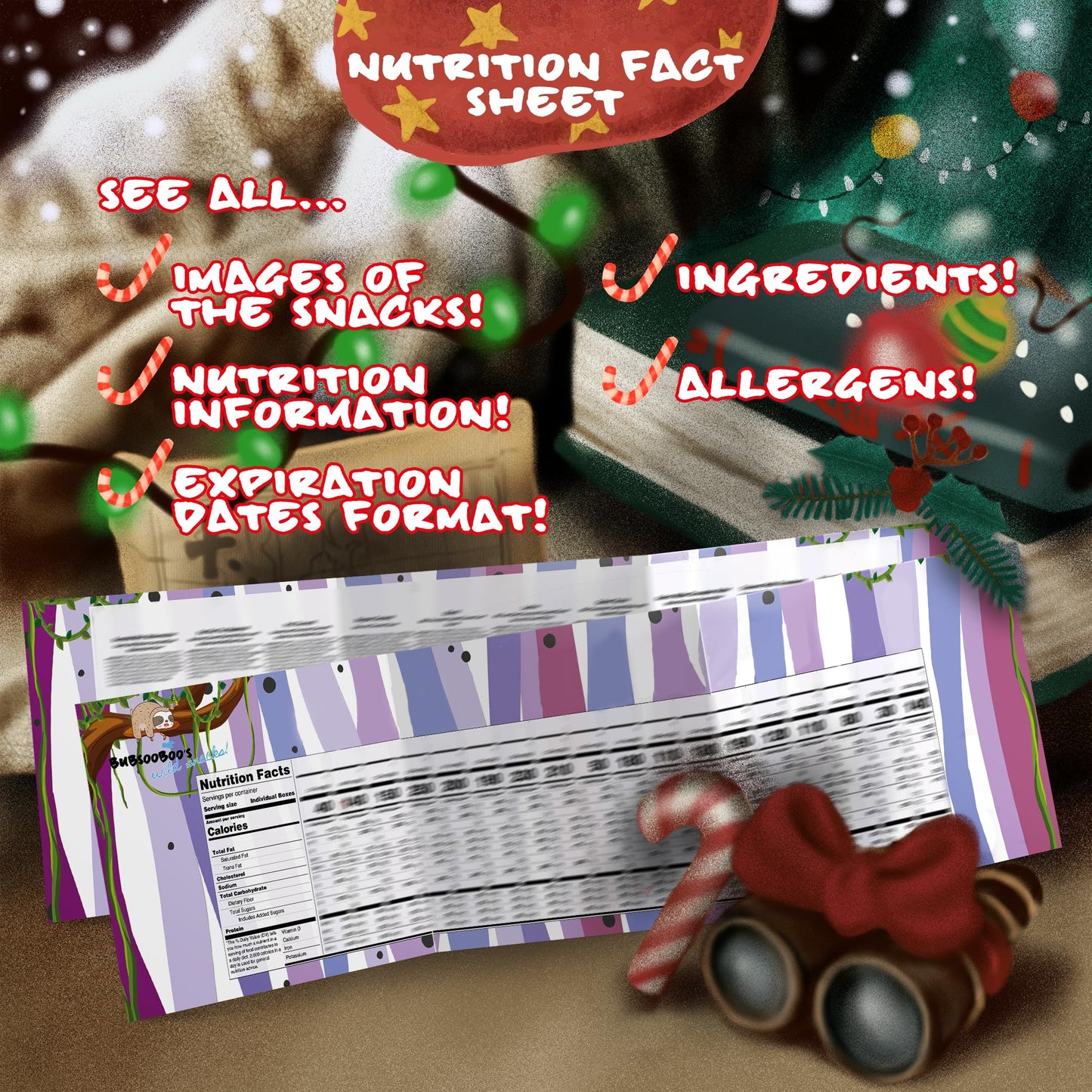 Bubsooboos Wild Snacks Maxi International Snack Box | 21 Full-Size Exotic Snacks | Maxi Purple