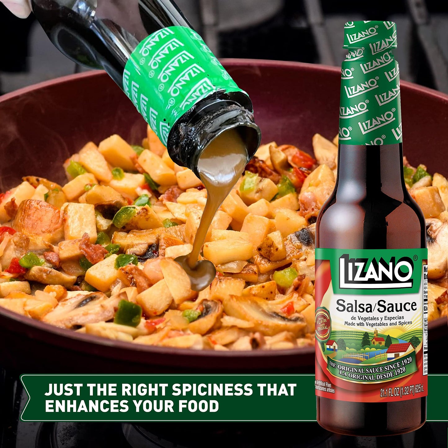 Lizano Salsa Sauce with Vegetables and Spices - 21.1 fl oz - Authentic Brown Costa Rican Flavor - Perfect for Cooking and Dipping