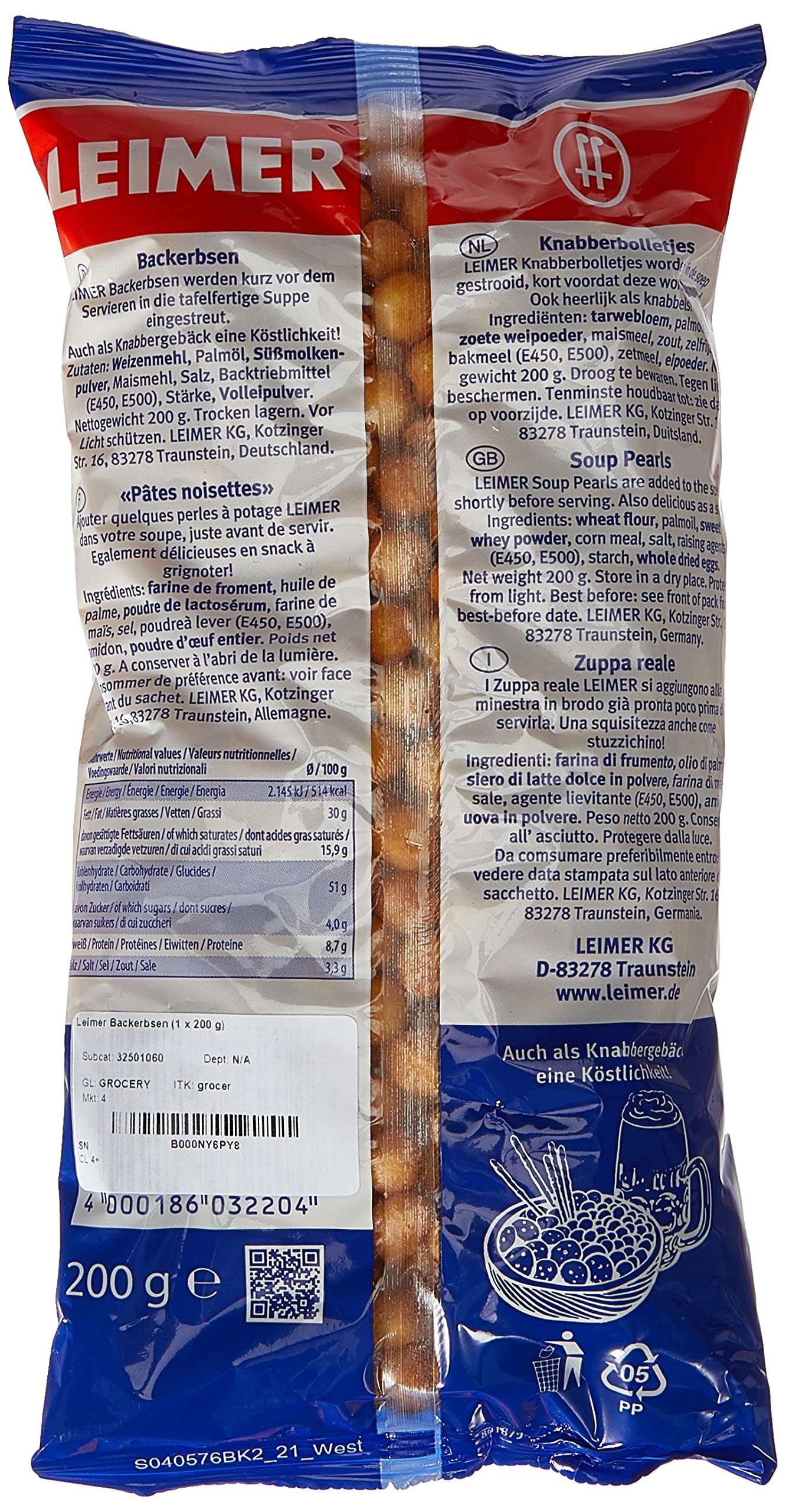 Leimer Backerbsen/Soup Pearls (200 G)