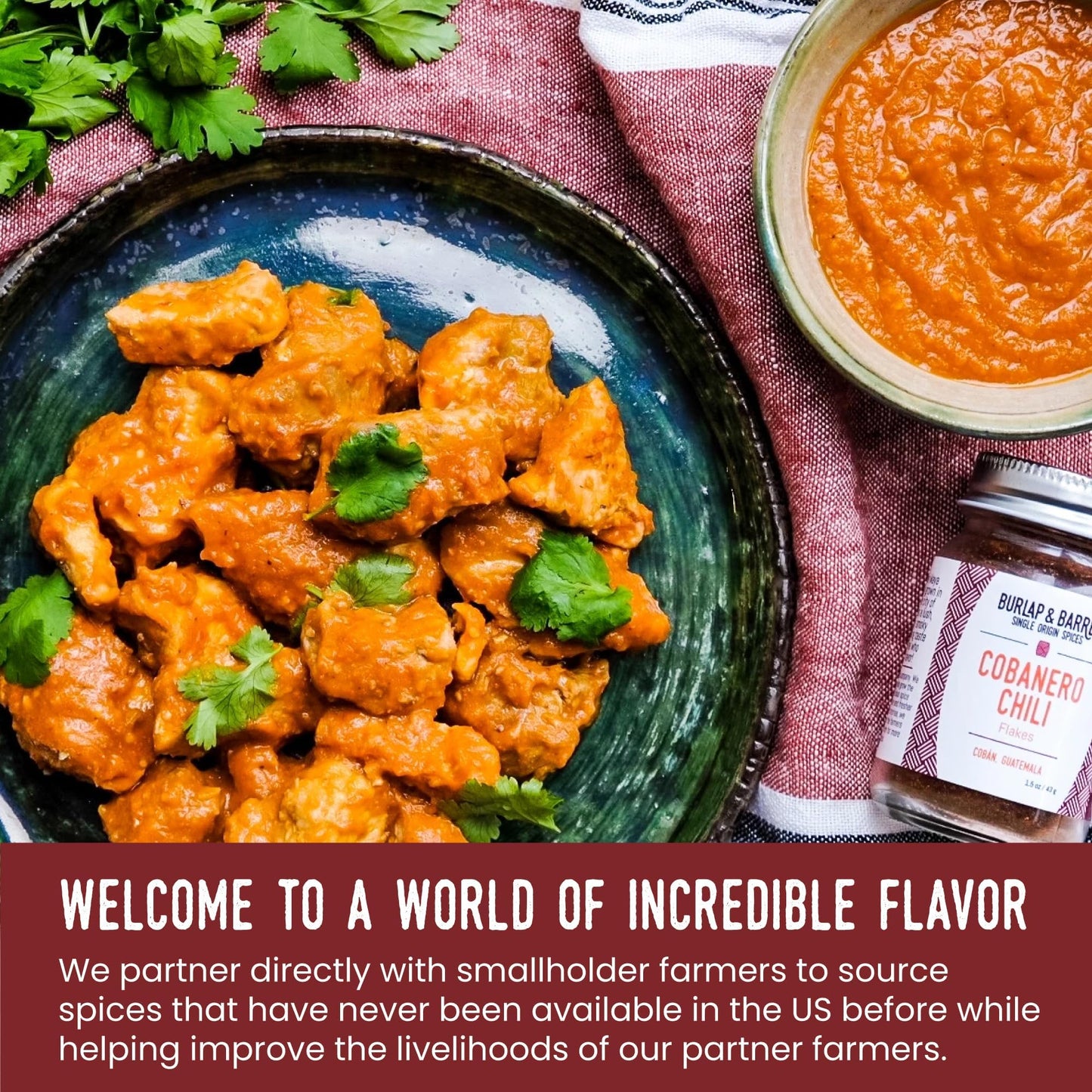 Burlap & Barrel Cobanero Chili Flakes - Smoky Heat with Fruity Aroma - 1.5oz Glass Jar