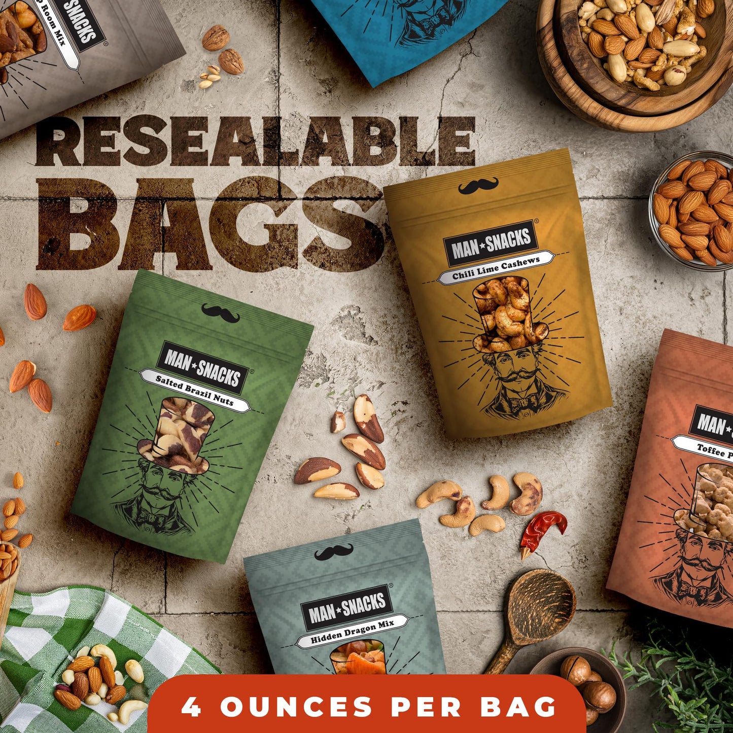 Nuts Gift Basket For Men - 8 Unique Flavors Of Gourmet Nuts