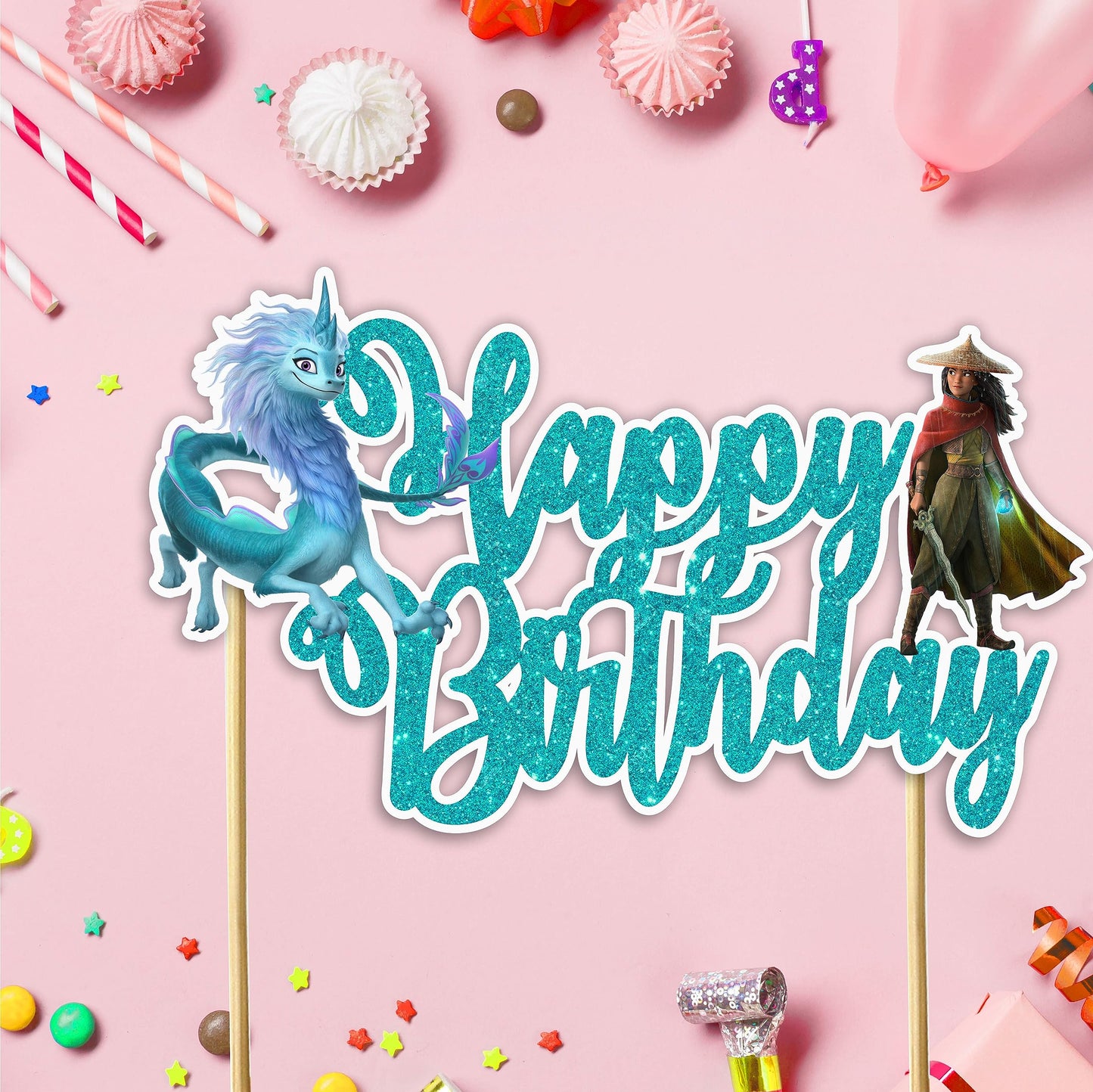 Seyal Raya And The Last Dragn Happy Birthday Cake Topper