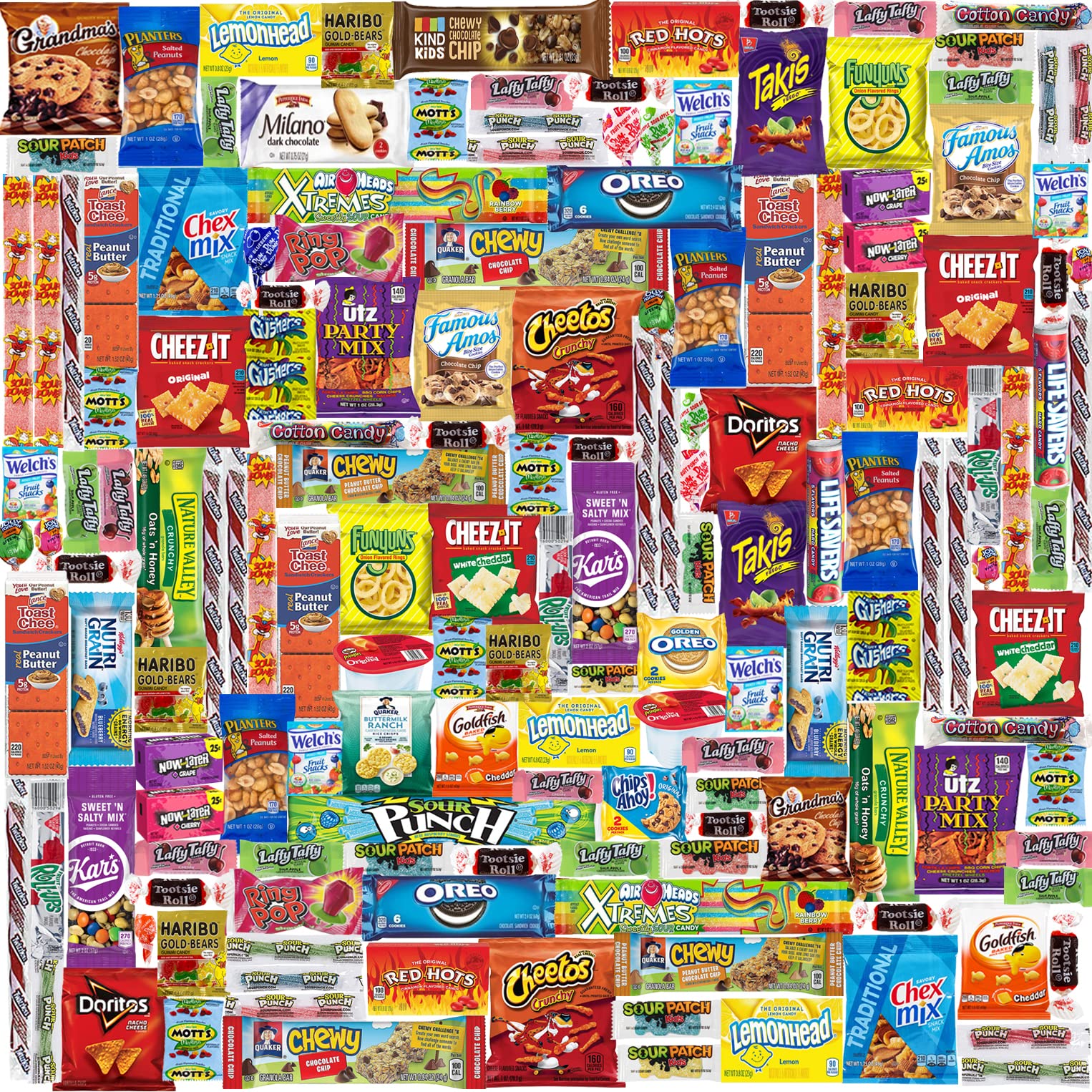 Snack Box Care Package - Snacks Variety Pack Gift - Chips, Candy, Cookies, Crackers Bulk Assortment (160 Count)
