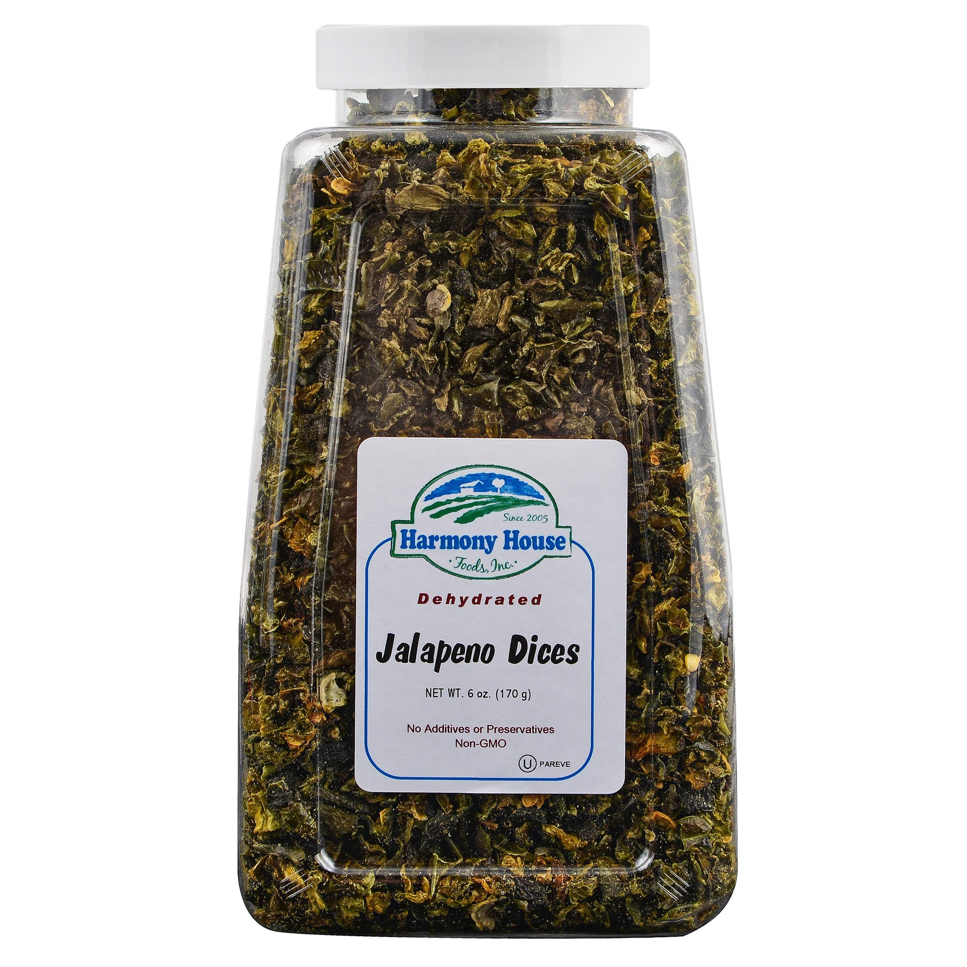 Harmony House Dried Jalapeno Peppers - Dehydrated Peppers For Cooking, Camping, Emergency Supply And More, 6 Oz, Quart Jar