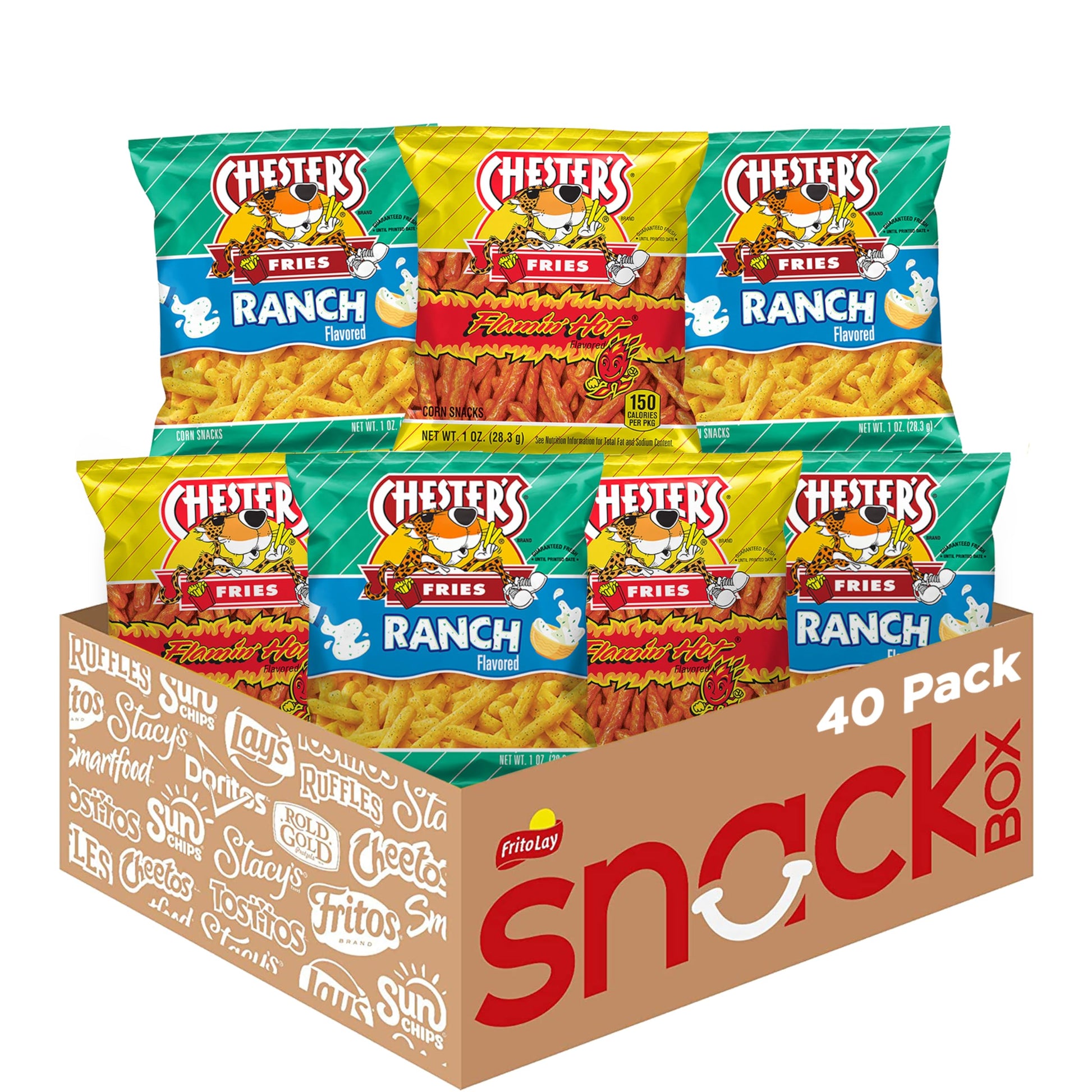 Chesters Fries, Hot & Ranch Flavored Variety Pack (Pack Of 40)