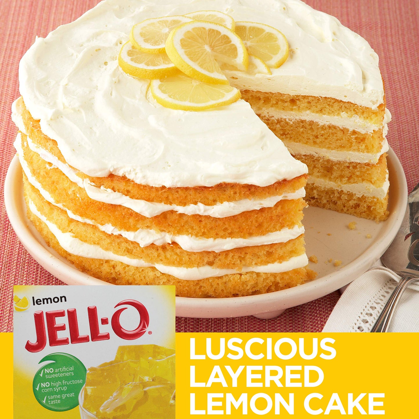 Jell-O Lemon Flavor Gelatin 4-Pack