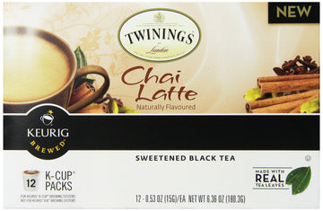Twinings Chai Latte Black Tea K-Cup Pods For Keurig, Creamy, Slightly Sweet Tea, Caffeinated, 12 Count (Pack Of 1)