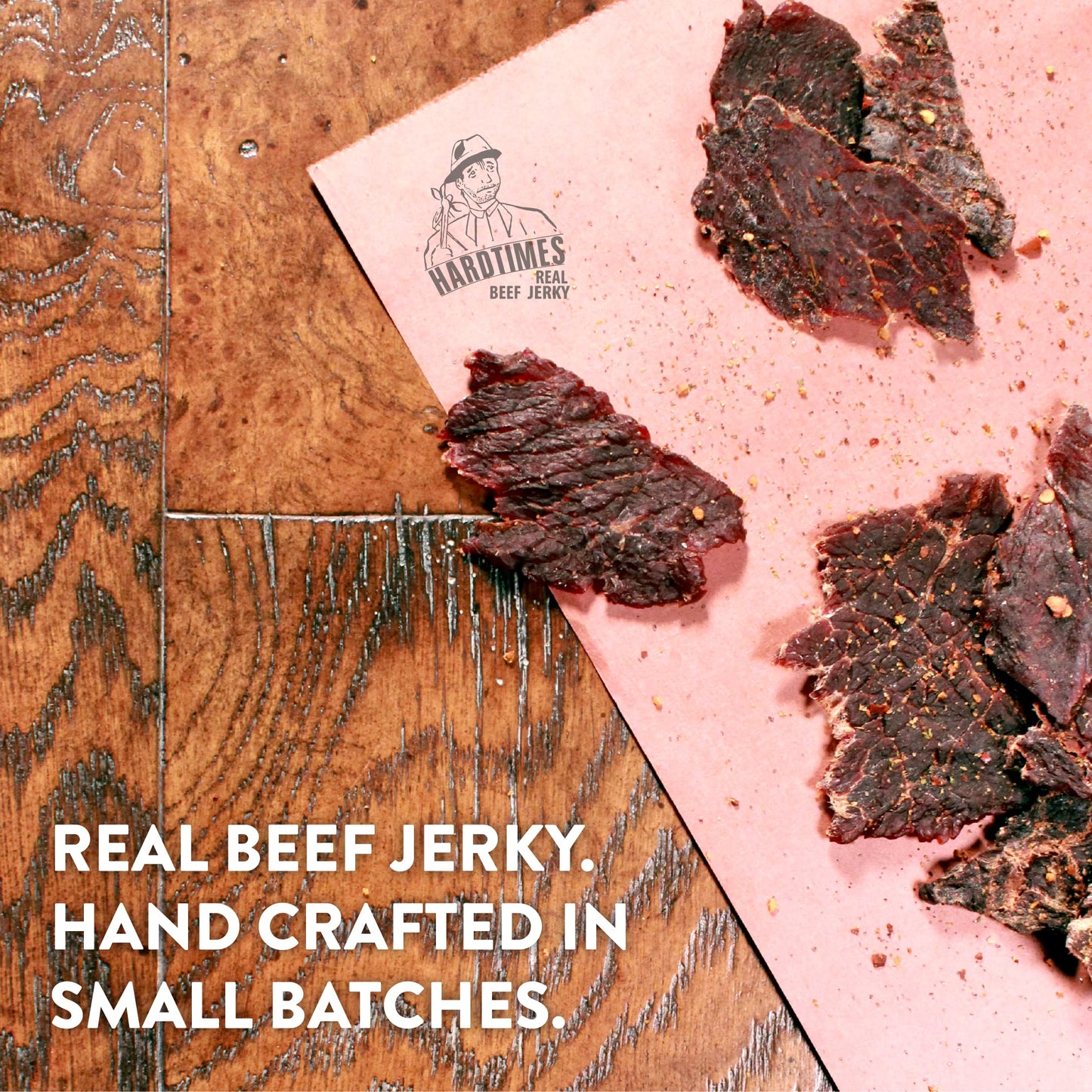 Hardtimes Handcrafted Beef Jerky - Black Pepper Flavor - 3 Pack Of 2.25 Oz. Bags