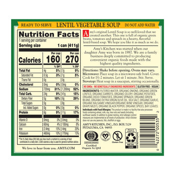 Amy's Lentil Vegetable Soup - 14.5 oz