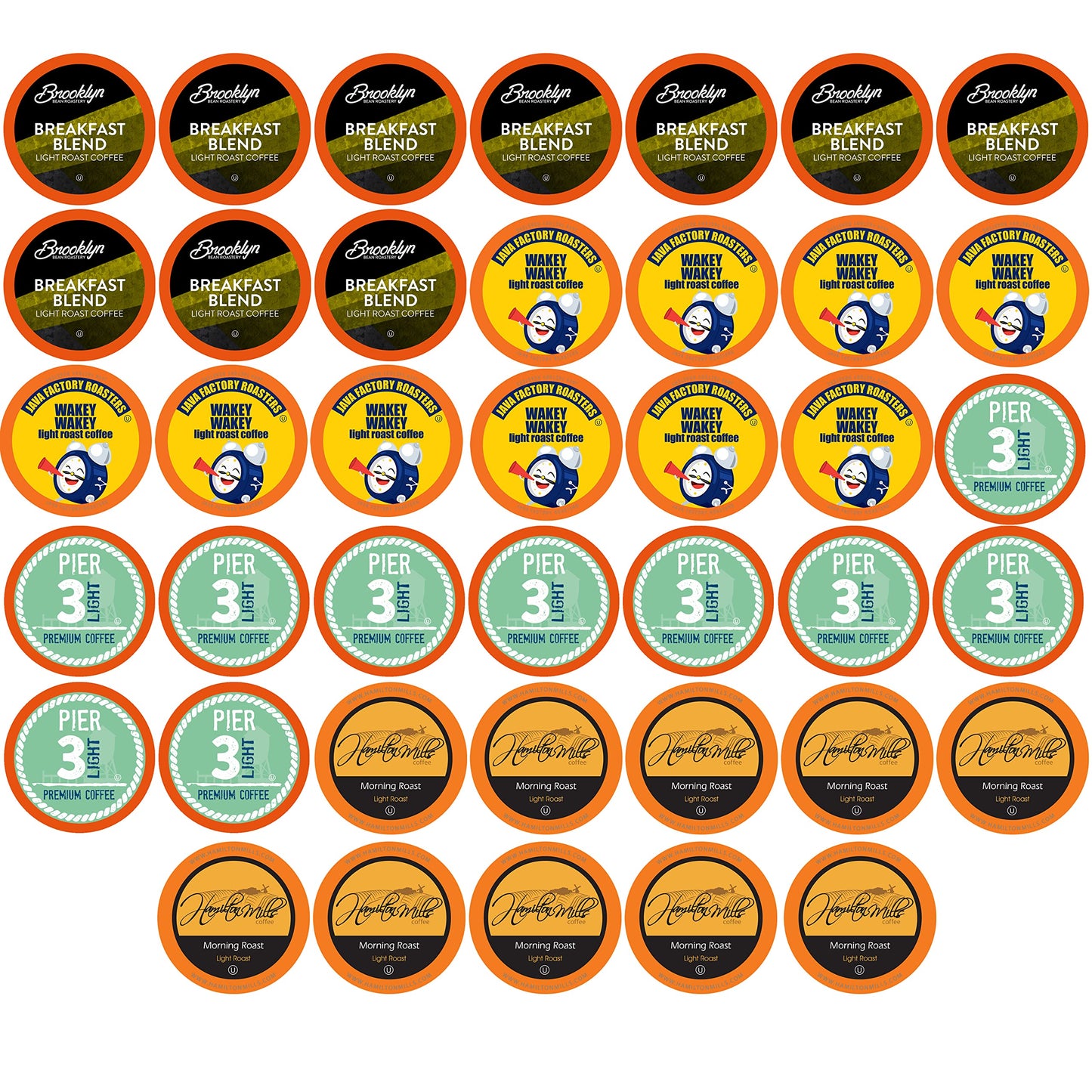 Two Rivers Coffee Light Roast Coffee Pods  Compatible with K Cup malt-inspired Including 2.0  Assorted Variety Sampler Pack  40 Count