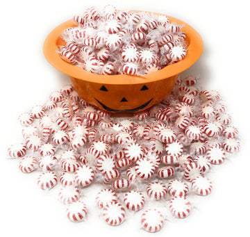 Assortit Halloween Peppermint Starlights Mints Hard Candy Discs, 6 lb Bulk, Individually Wrapped, White & Red, 450+ pcs