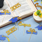 Chinco 100 Pack 2025 Graduation Cupcake Toppers Grad Cap Food Appetizer Picks Cake Graduation Party Decorations Diploma Cupcake