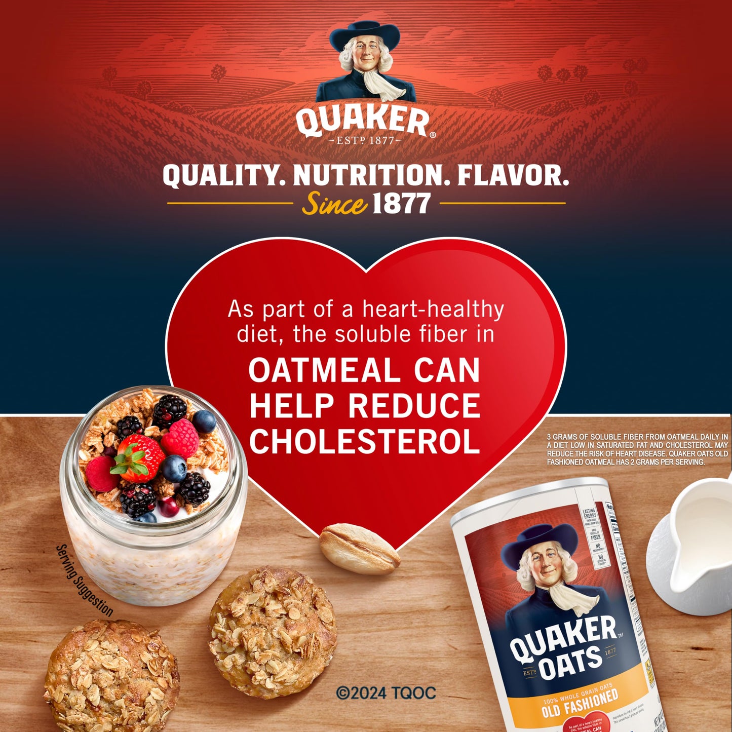 Quaker Old Fashioned Rolled Oats, Non Gmo Project Verified, Two 64Oz Bags In Box, 90 Servings