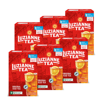Luzianne Unsweetened Iced Tea Single Serve Pods, 12Ct Box (Pack Of 6)