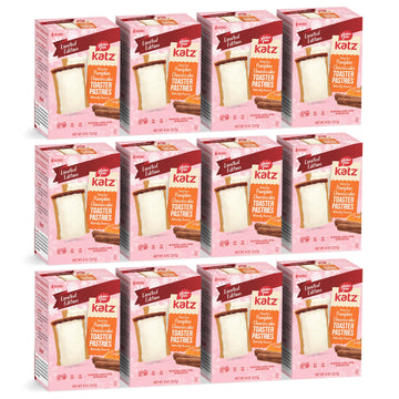 Katz Gluten Free Pumpkin Cheesecake Toaster Pastries. Limited Edition Fall Flavor Breakfast Snack. Free of Dairy  Peanuts  Tree Nuts  and Sesame  No Artificial Color. Kosher (12Pk)
