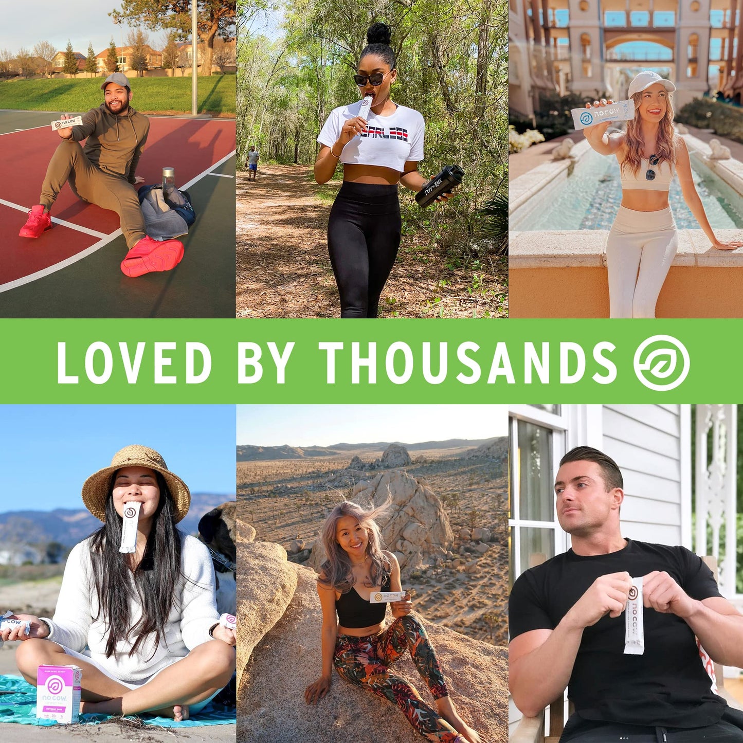 No Cow High Protein Bars, Peanut Butter Chocolate Chip - Healthy Snacks, 20g Vegan Protein, High Fiber, Low Sugar, Dairy & Glute