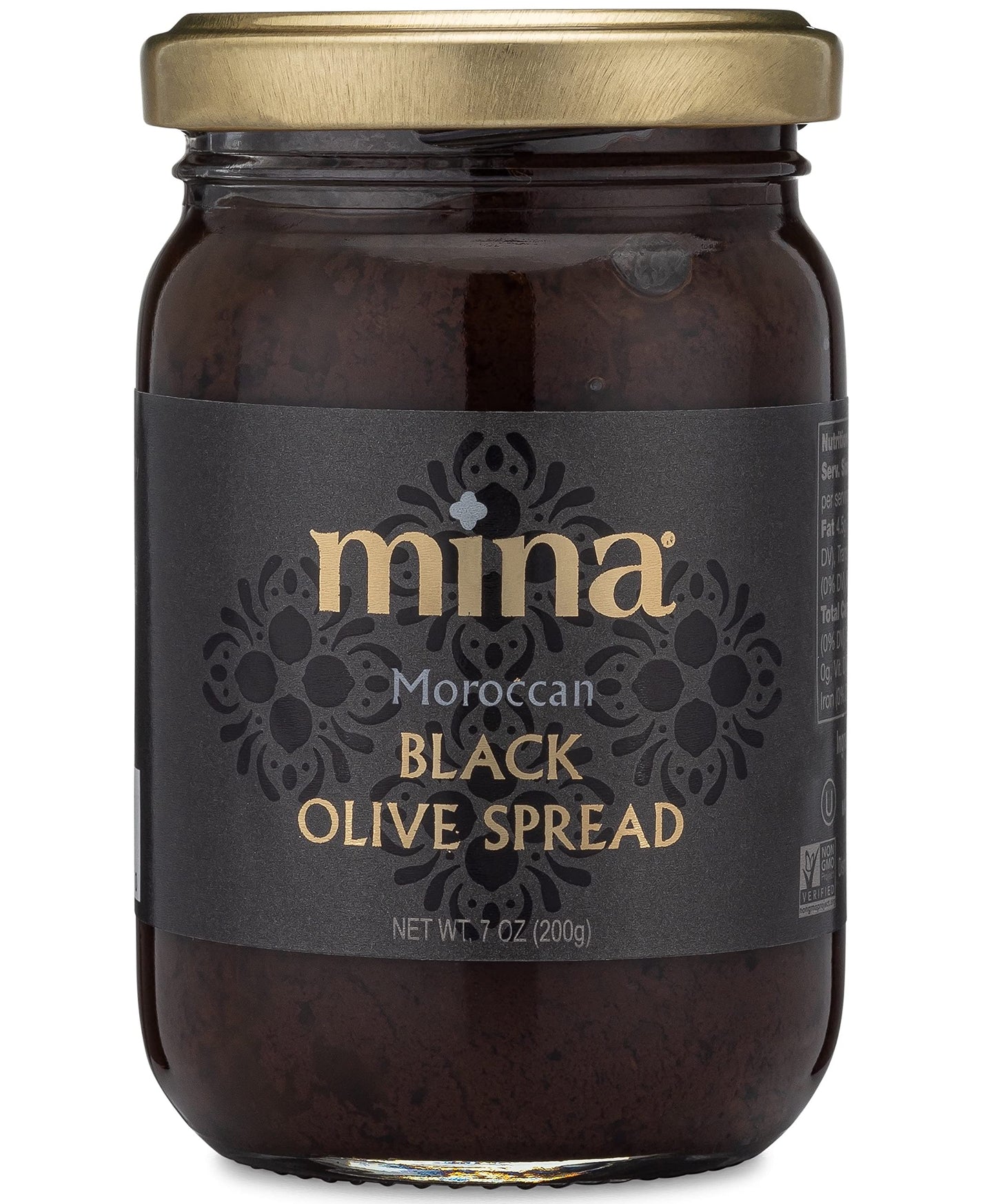 Mina Black Olive Spread, Gourmet Olive Tapenade, 7 Oz (200G) - Premium Olive Spread Made With Dry Cured Black Olives, Perfect For Appetizers, Dips, And More, Made With Moroccan Olives