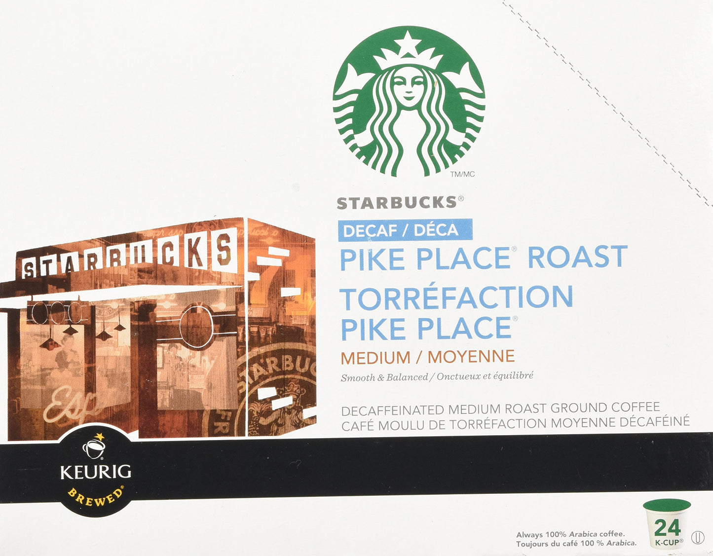 Starbucks Decaf Pike Place Roast K-Cups, 48 Count, 1 Pack, Model SYNCHKG047874