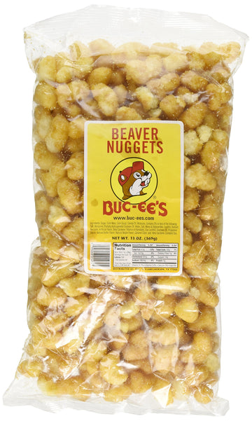 Buc-ees Famous Beaver Nuggets Sweet Corn Puff Snacks Texas Bucees, One 13 Ounce Bag