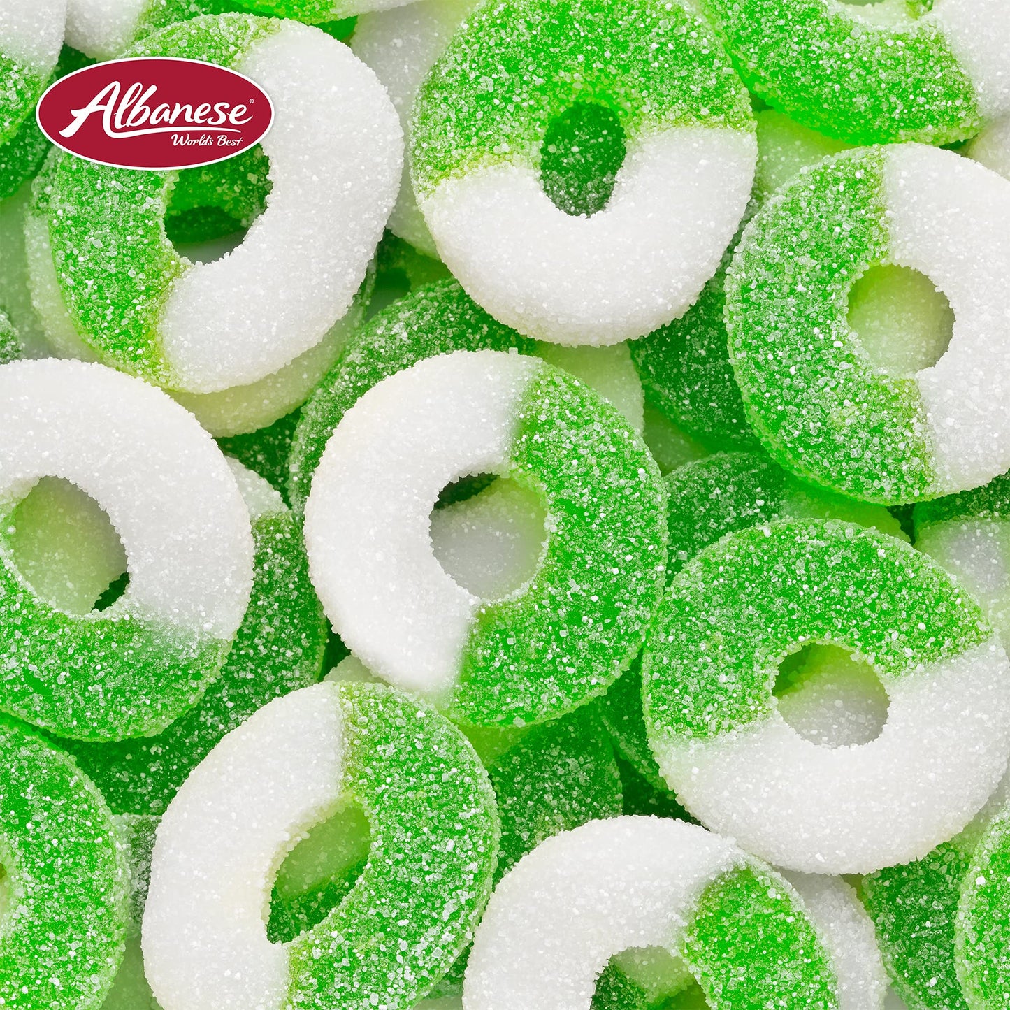Albanese Gummi Apple Rings, 4.5lbs Candy, Peach, Model 634418501288