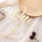 Gold Mirror One Cake Topper - 1St Birthday Acrylic Cake Decoration Topper, First1St Wedding Anniversary Birthday Party Decor
