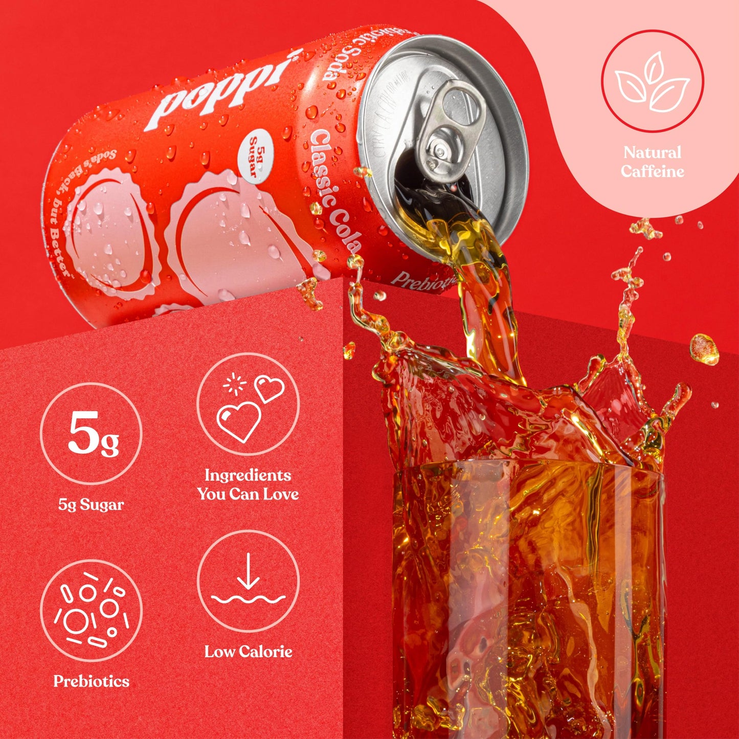 Poppi Prebiotic Cola Soda, 12 Fl Oz (Pack of 1), Model 0810063710293