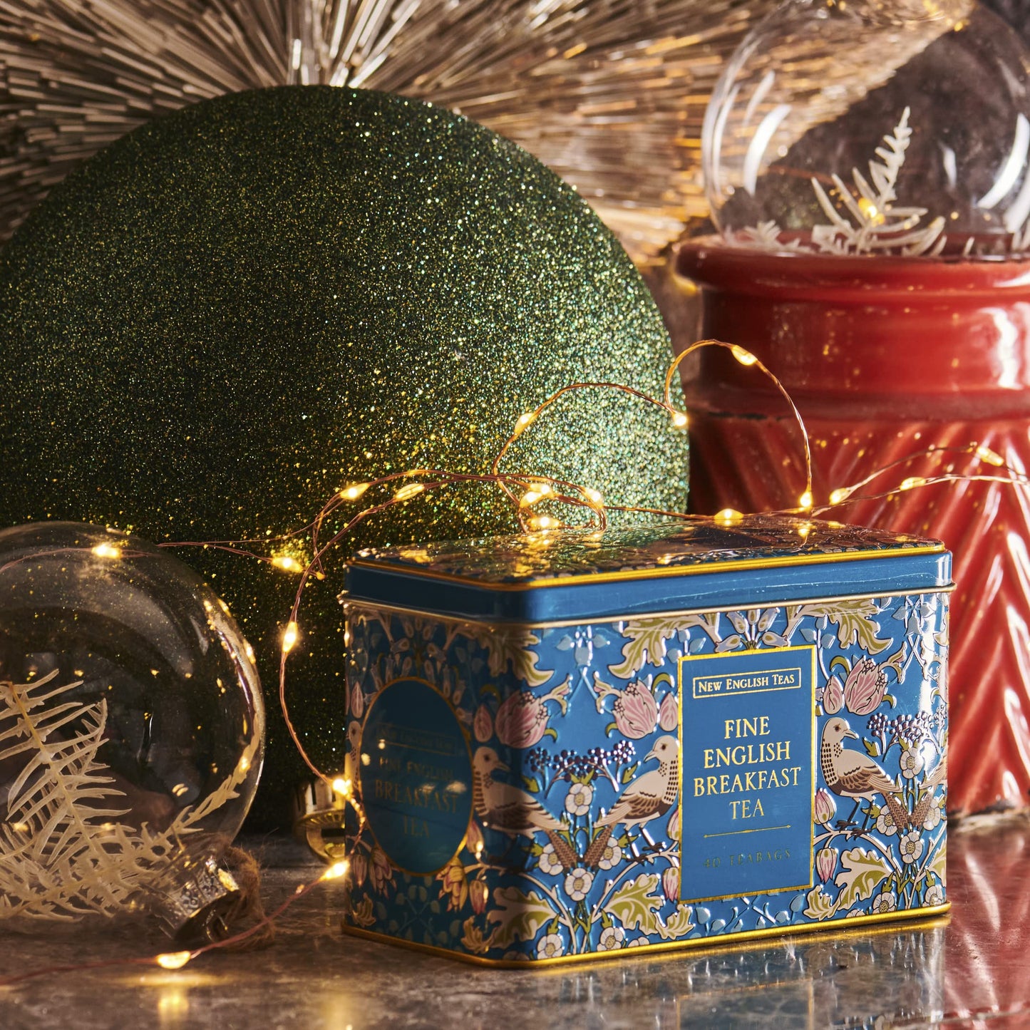 New English Teas Song Thrush & Berries Tea Tin With 40 English Breakfast Teabags
