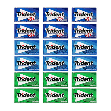 Trident Sugar Free Gum Variety Pack, Spearmint, Perfect Peppermint & Original Flavors, 18 Packs Of 14 Pieces (252 Total Pieces)